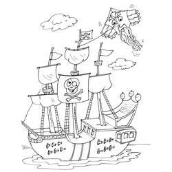 Dessin à colorier: Bateau pirate (Transport) #138233 - Coloriages à Imprimer Gratuits