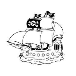 Dessin à colorier: Bateau pirate (Transport) #138240 - Coloriages à Imprimer Gratuits