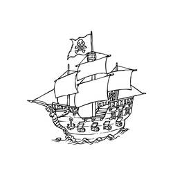 Dessin à colorier: Bateau pirate (Transport) #138247 - Coloriages à Imprimer Gratuits