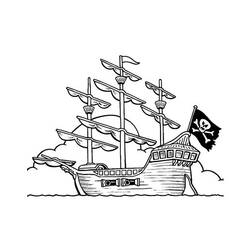 Dessin à colorier: Bateau pirate (Transport) #138270 - Coloriages à Imprimer Gratuits