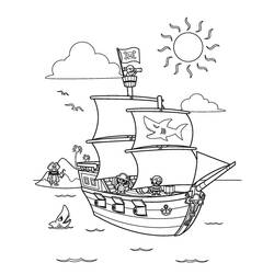 Dessin à colorier: Bateau pirate (Transport) #138303 - Coloriages à Imprimer Gratuits