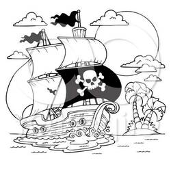 Dessin à colorier: Bateau pirate (Transport) #138411 - Coloriages à Imprimer Gratuits