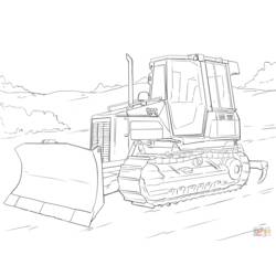 Dessin à colorier: Bulldozer / Pelle Mécanique (Transport) #141697 - Coloriages à Imprimer Gratuits