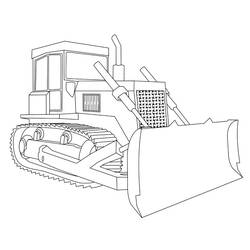 Dessin à colorier: Bulldozer / Pelle Mécanique (Transport) #141784 - Coloriages à Imprimer Gratuits