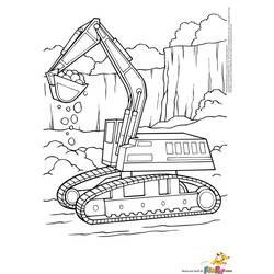 Dessin à colorier: Bulldozer / Pelle Mécanique (Transport) #141785 - Coloriages à Imprimer Gratuits