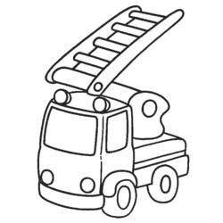 Dessin à colorier: Camion de Pompier (Transport) #135779 - Coloriages à Imprimer Gratuits