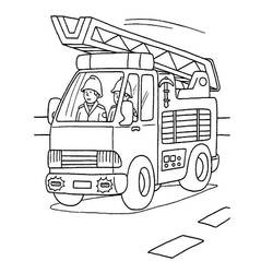 Dessin à colorier: Camion de Pompier (Transport) #135781 - Coloriages à Imprimer Gratuits