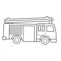 Dessin à colorier: Camion de Pompier (Transport) #135783 - Coloriages à Imprimer Gratuits
