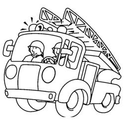 Dessin à colorier: Camion de Pompier (Transport) #135786 - Coloriages à Imprimer Gratuits