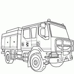 Dessin à colorier: Camion de Pompier (Transport) #135787 - Coloriages à Imprimer Gratuits