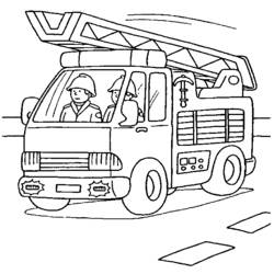 Dessin à colorier: Camion de Pompier (Transport) #135791 - Coloriages à Imprimer Gratuits