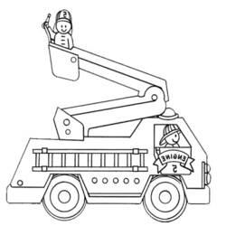 Dessin à colorier: Camion de Pompier (Transport) #135796 - Coloriages à Imprimer Gratuits
