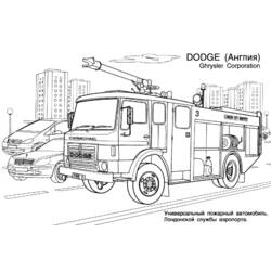 Dessin à colorier: Camion de Pompier (Transport) #135800 - Coloriages à Imprimer Gratuits