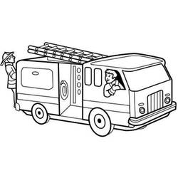 Dessin à colorier: Camion de Pompier (Transport) #135803 - Coloriages à Imprimer Gratuits