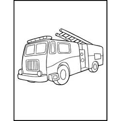 Dessin à colorier: Camion de Pompier (Transport) #135807 - Coloriages à Imprimer Gratuits