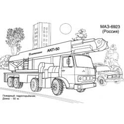 Dessin à colorier: Camion de Pompier (Transport) #135809 - Coloriages à Imprimer Gratuits