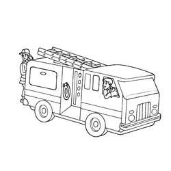 Dessin à colorier: Camion de Pompier (Transport) #135812 - Coloriages à Imprimer Gratuits