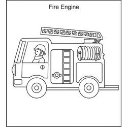Dessin à colorier: Camion de Pompier (Transport) #135816 - Coloriages à Imprimer Gratuits