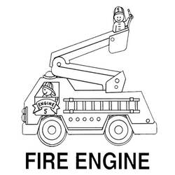 Dessin à colorier: Camion de Pompier (Transport) #135817 - Coloriages à Imprimer Gratuits