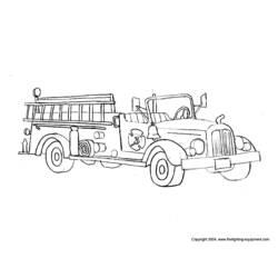 Dessin à colorier: Camion de Pompier (Transport) #135819 - Coloriages à Imprimer Gratuits