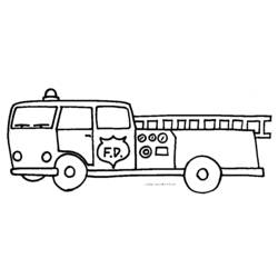 Dessin à colorier: Camion de Pompier (Transport) #135820 - Coloriages à Imprimer Gratuits