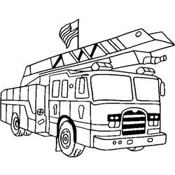 Dessin à colorier: Camion de Pompier (Transport) #135824 - Coloriages à Imprimer Gratuits