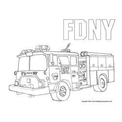 Dessin à colorier: Camion de Pompier (Transport) #135825 - Coloriages à Imprimer Gratuits