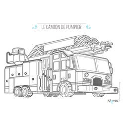 Dessin à colorier: Camion de Pompier (Transport) #135826 - Coloriages à Imprimer Gratuits
