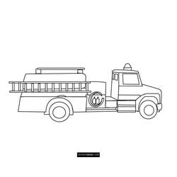 Dessin à colorier: Camion de Pompier (Transport) #135832 - Coloriages à Imprimer Gratuits