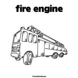 Dessin à colorier: Camion de Pompier (Transport) #135833 - Coloriages à Imprimer Gratuits