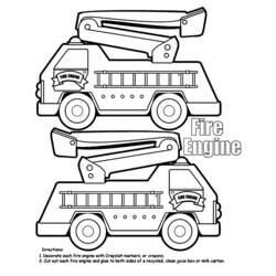 Dessin à colorier: Camion de Pompier (Transport) #135847 - Coloriages à Imprimer Gratuits