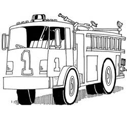 Dessin à colorier: Camion de Pompier (Transport) #135849 - Coloriages à Imprimer Gratuits