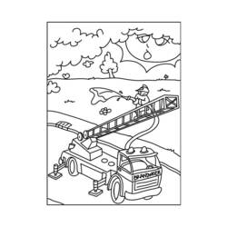 Dessin à colorier: Camion de Pompier (Transport) #135850 - Coloriages à Imprimer Gratuits