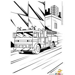 Dessin à colorier: Camion de Pompier (Transport) #135851 - Coloriages à Imprimer Gratuits
