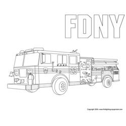 Dessin à colorier: Camion de Pompier (Transport) #135869 - Coloriages à Imprimer Gratuits