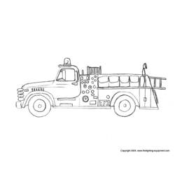 Dessin à colorier: Camion de Pompier (Transport) #135870 - Coloriages à Imprimer Gratuits
