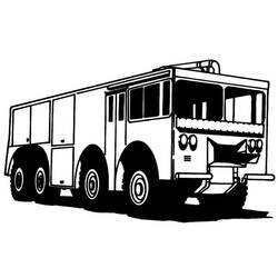 Dessin à colorier: Camion de Pompier (Transport) #135872 - Coloriages à Imprimer Gratuits