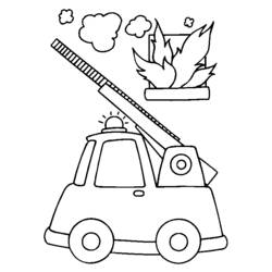 Dessin à colorier: Camion de Pompier (Transport) #135875 - Coloriages à Imprimer Gratuits