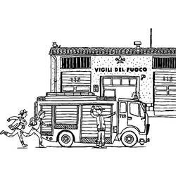 Dessin à colorier: Camion de Pompier (Transport) #135880 - Coloriages à Imprimer Gratuits