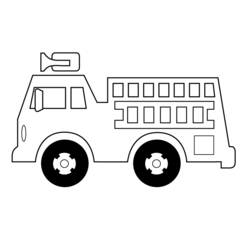 Dessin à colorier: Camion de Pompier (Transport) #135890 - Coloriages à Imprimer Gratuits