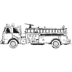 Dessin à colorier: Camion de Pompier (Transport) #135896 - Coloriages à Imprimer Gratuits