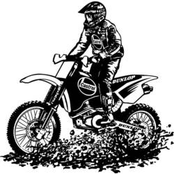 Dessin à colorier: Motocross (Transport) #136538 - Coloriages à Imprimer Gratuits