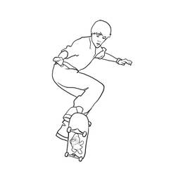 Dessin à colorier: Skateboard / Planche à roulette (Transport) #139281 - Coloriages à Imprimer Gratuits