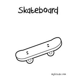 Dessin à colorier: Skateboard / Planche à roulette (Transport) #139326 - Coloriages à Imprimer Gratuits