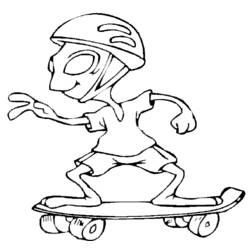 Dessin à colorier: Skateboard / Planche à roulette (Transport) #139333 - Coloriages à Imprimer Gratuits
