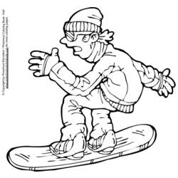 Dessin à colorier: Snowboard / Planche à neige (Transport) #143806 - Coloriages à Imprimer Gratuits