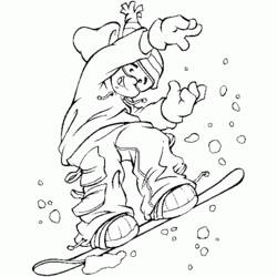 Dessin à colorier: Snowboard / Planche à neige (Transport) #143816 - Coloriages à Imprimer Gratuits