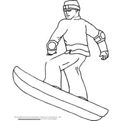 Dessin à colorier: Snowboard / Planche à neige (Transport) #143817 - Coloriages à Imprimer Gratuits
