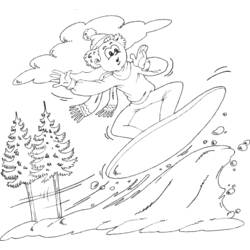 Dessin à colorier: Snowboard / Planche à neige (Transport) #143830 - Coloriages à Imprimer Gratuits