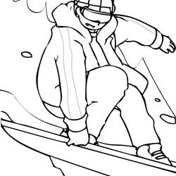 Dessin à colorier: Snowboard / Planche à neige (Transport) #143845 - Coloriages à Imprimer Gratuits